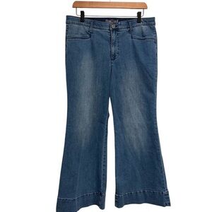 Wynne Denim Women’s Petite Flare Leg Jeans Cotton Blend Stretch